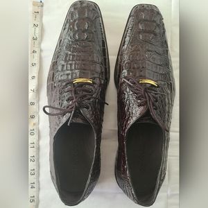 Belvedere Chapo Black Genuine Crocodile Men's Oxford Size 14